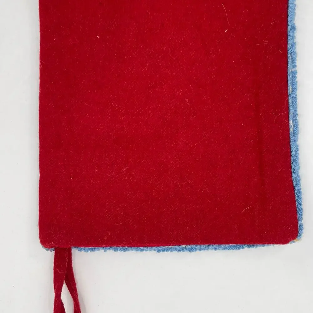 VINTAGE Christmas Stocking Wool Acrylic Carson Pirie Santa Penguins Needlepoint